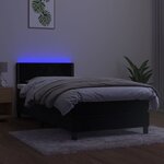 vidaXL Sommier à lattes de lit avec matelas LED Noir 100x200cm Velours
