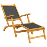 vidaXL Chaises longues d'extérieur lot de 2 Acacia massif et textilène