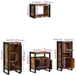 vidaXL Ensemble de mobilier de salle de bain avec étagère 4 Pièces