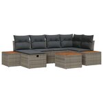 vidaXL Ensemble de canapé de jardin 7 Pièces Gris 55 x 62 x 69 cm