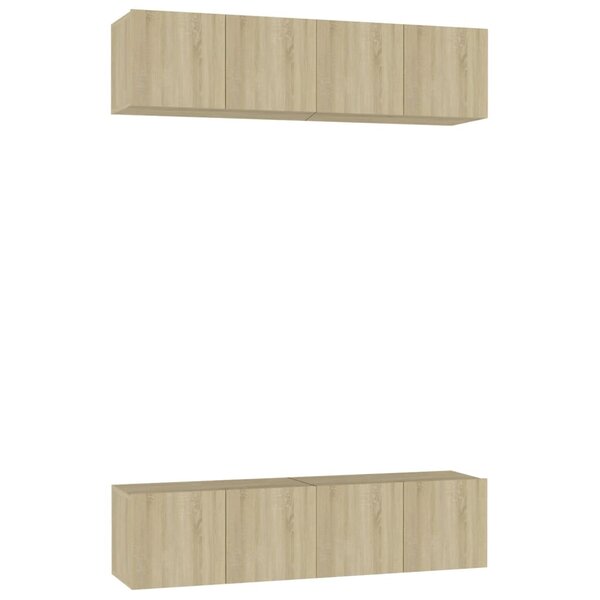 vidaXL Meubles TV 4 Pièces Chêne sonoma 60x30x30 cm Bois d'ingénierie