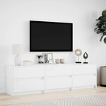 vidaXL Meuble TV avec LED blanc 180x34x50 cm bois d'ingénierie