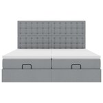VidaXL Cadre de lit ottoman et matelas gris clair 200x200cm tissu