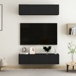 vidaXL Meubles TV 4 Pièces Noir 60x30x30 cm Aggloméré