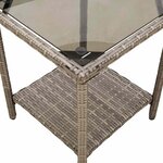 vidaXL Canapé de jardin avec table et coussins en forme de L gris