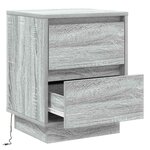 vidaXL Meuble de chevet avec lumières LED Gris Sonoma 39x34 5x50 cm