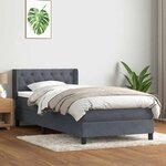 vidaXL Sommier à lattes de lit et matelas gris foncé 80x220 cm velours