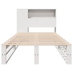 vidaXL Lit bibliothèque sans matelas blanc 90x200 cm bois massif