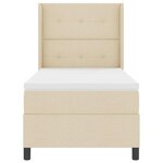 vidaXL Lit à ressort LED avec matelas Crème 100 x 200 cm tissu