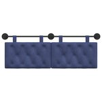 vidaXL Tête de lit suspendue Avec lumière LED Bleu police Velours
