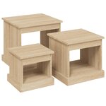vidaXL Tables basses 3 Pièces chêne sonoma bois d'ingénierie