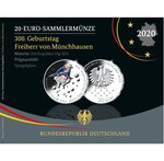 Pièce de monnaie 20 euro Allemagne 2020 A argent BE – Baron de Münchhausen