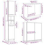 vidaXL Ensemble d'armoires de salle de bain 3 Pièces sonoma gris