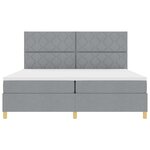 vidaXL Lit à ressorts avec matelas Gris clair 200 x 200 cm tissu