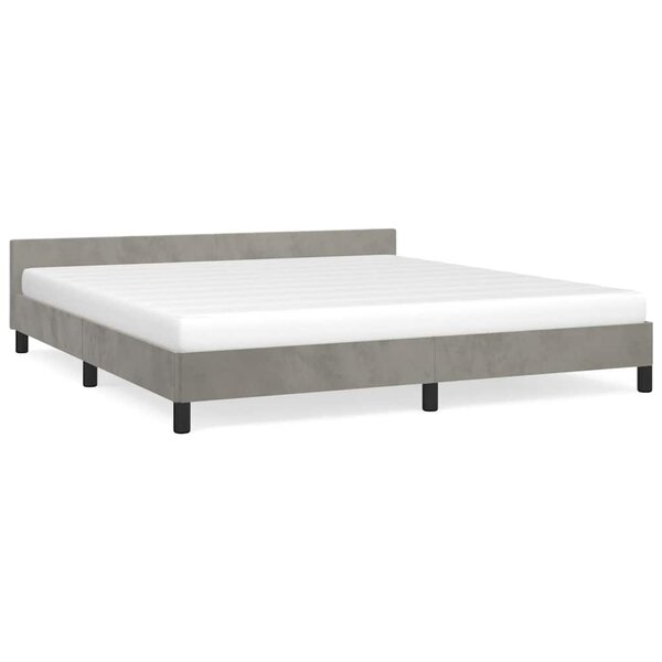 vidaXL Cadre de lit sans matelas gris clair 180x200 cm velours