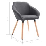 vidaXL Chaises à manger lot de 6 gris foncé tissu