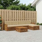 vidaXL Ensemble de canapés d'extérieur 6 Pièces Naturel et Beige
