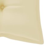 vidaXL Banc de jardin avec coussin blanc crème 120 cm Bois de teck