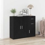 vidaXL Buffet chêne noir 91x29 5x75 cm bois d'ingénierie