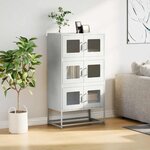 vidaXL Buffet haut blanc 68x39x123 cm acier