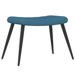 vidaXL Chaise de relaxation avec tabouret Bleu Velours