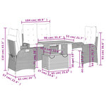 vidaXL Ensemble à manger de jardin 4 Pièces avec coussins noir