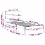 vidaXL Cadre de lit Blanc 100 x 200 cm Bois de pin massif