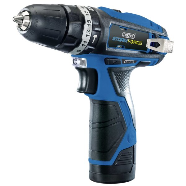 Draper tools perceuse avec 2 batteries 1 5ah storm force 10 8v 25nm