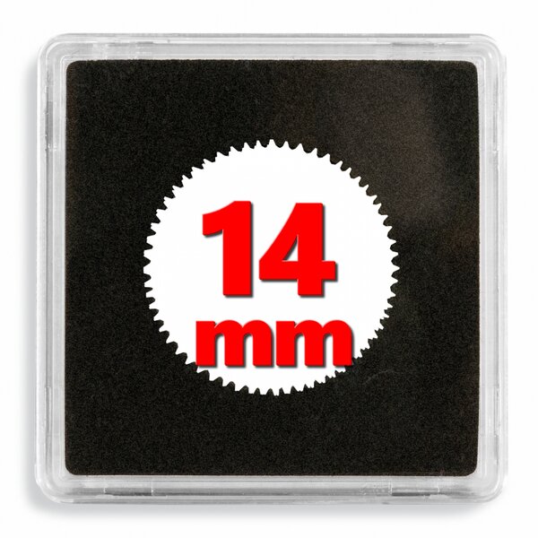 Capsules numismatiques carrées Quadrum 14mm. Paquet - 10 capsules
