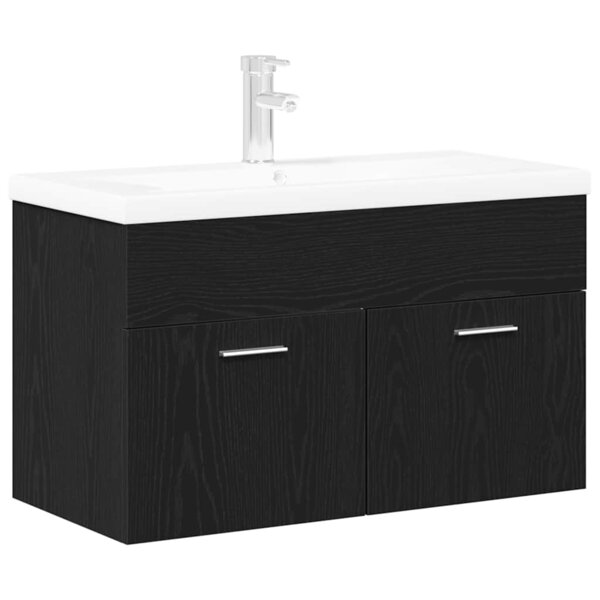 vidaXL Armoire d'évier Chêne noir 90 x 38.5 x 46 cm Bois d'ingénierie