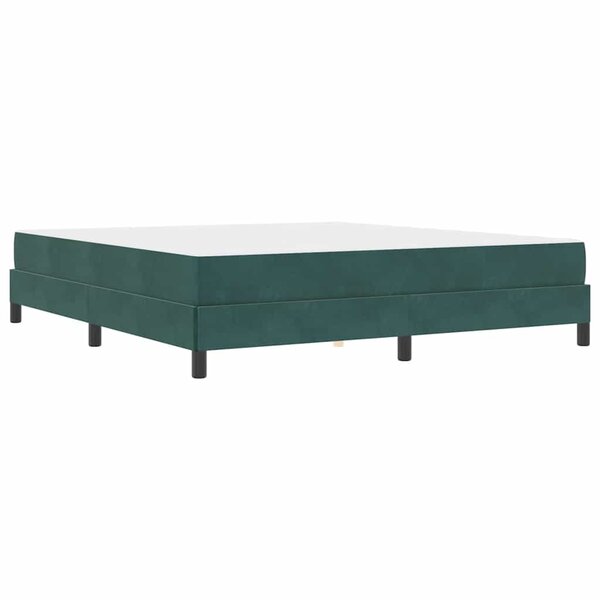vidaXL Lit à ressorts avec matelas Vert foncé 180 x 210 cm tissu