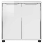 vidaXL Armoire de lavabo de salle de bain avec étagère Blanc brillant