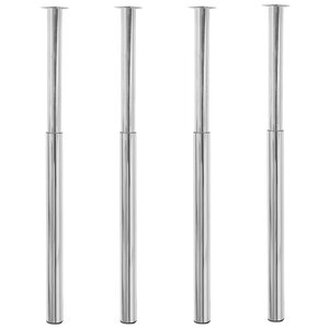 vidaXL Pieds de table télescopiques 4 Pièces Chrome 710 mm - 1100 mm