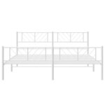 vidaXL Cadre de lit métal sans matelas et pied de lit blanc 193x203 cm