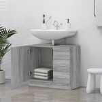 vidaXL Armoire de lavabo Sonoma gris 63x30x54 cm Bois d'ingénierie