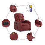 vidaXL Fauteuil inclinable de massage électrique rouge bordeaux