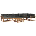 vidaXL Ensemble de canapés d'extérieur 7 Pièces Naturel et Anthracite