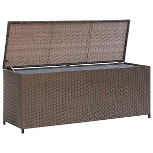 vidaXL Boîte de rangement de jardin marron 120x50x60 cm résine tressée