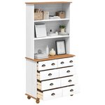 vidaXL Hutch ASKIM Blanc 91 x 40 x 184 cm Bois de pin massif