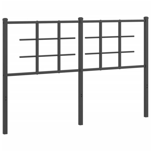 vidaXL Tête de lit métal noir 135 cm