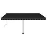 vidaXL Auvent automatique et capteur de vent/LED 450x300 cm Anthracite