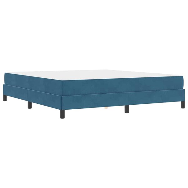 vidaXL Lit à ressorts avec matelas Bleu foncé 180 x 200 cm tissu
