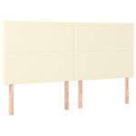 vidaXL Tête de lit à LED Crème 180x5x118/128 cm Similicuir