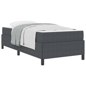 vidaXL Cadre de lit avec matelas Gris foncé 90 x 190 cm tissu