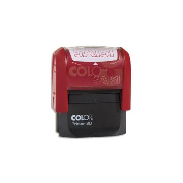 Timbre à encrage automatique , empreinte rouge 38x14 mm : SAISIE COLOP