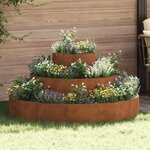vidaXL Cache-pot de jardin Marron 120 x 120 x 20 cm Acier cuivré