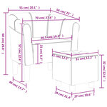 vidaXL Chaise cabriolet avec repose-pied gris foncé tissu