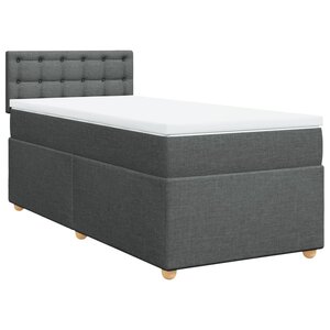 vidaXL Sommier à lattes de lit avec matelas gris foncé 90x190 cm simple tissu