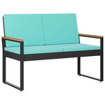 vidaXL Ensemble de meubles d'extérieur 4 Pièces Noir et turquoise