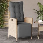 vidaXL Chaises inclinables de jardin lot de 2 avec repose-pied rotin